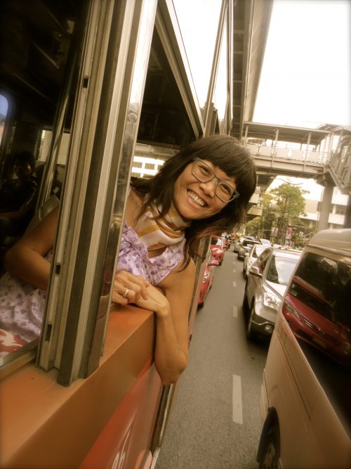 Riding this very old bus in the fast paced, hi tech metropolis of Bangkok was so much fun and liberating, oddly enough!