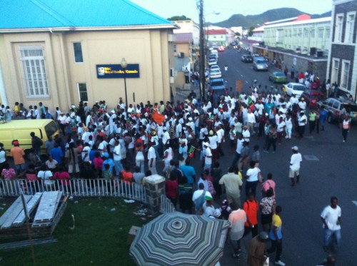 Political protest in the heart of Basseterre that I had the privilege of witnessing