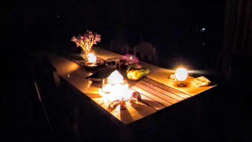 Quickly assembled a writing desk at the kitchen table when the opportunity presented itself. Candles create so much magic for any occasion and I needed all the help I could get on this particular night of writing. Lake Atitlan, GUATEMALA
